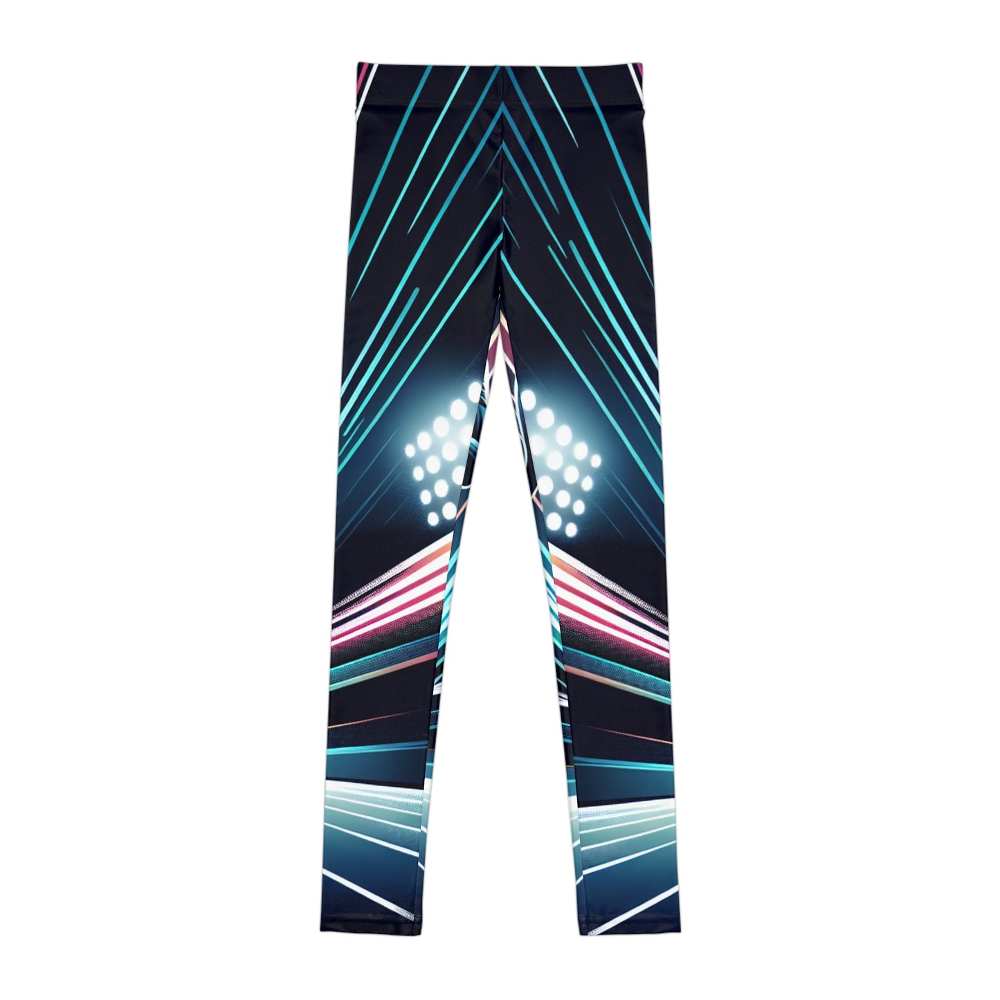 Youth Leggings with Neon Light Design - Stylish Activewear for Kids