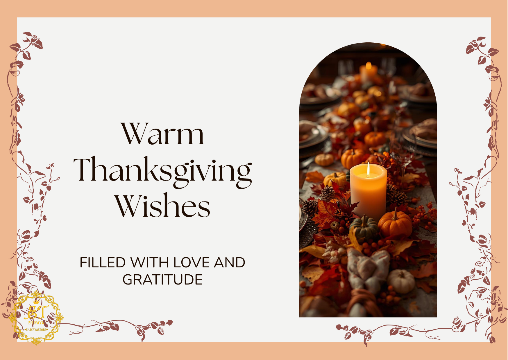 6 Warm Thanksgiving-Greeting cards
