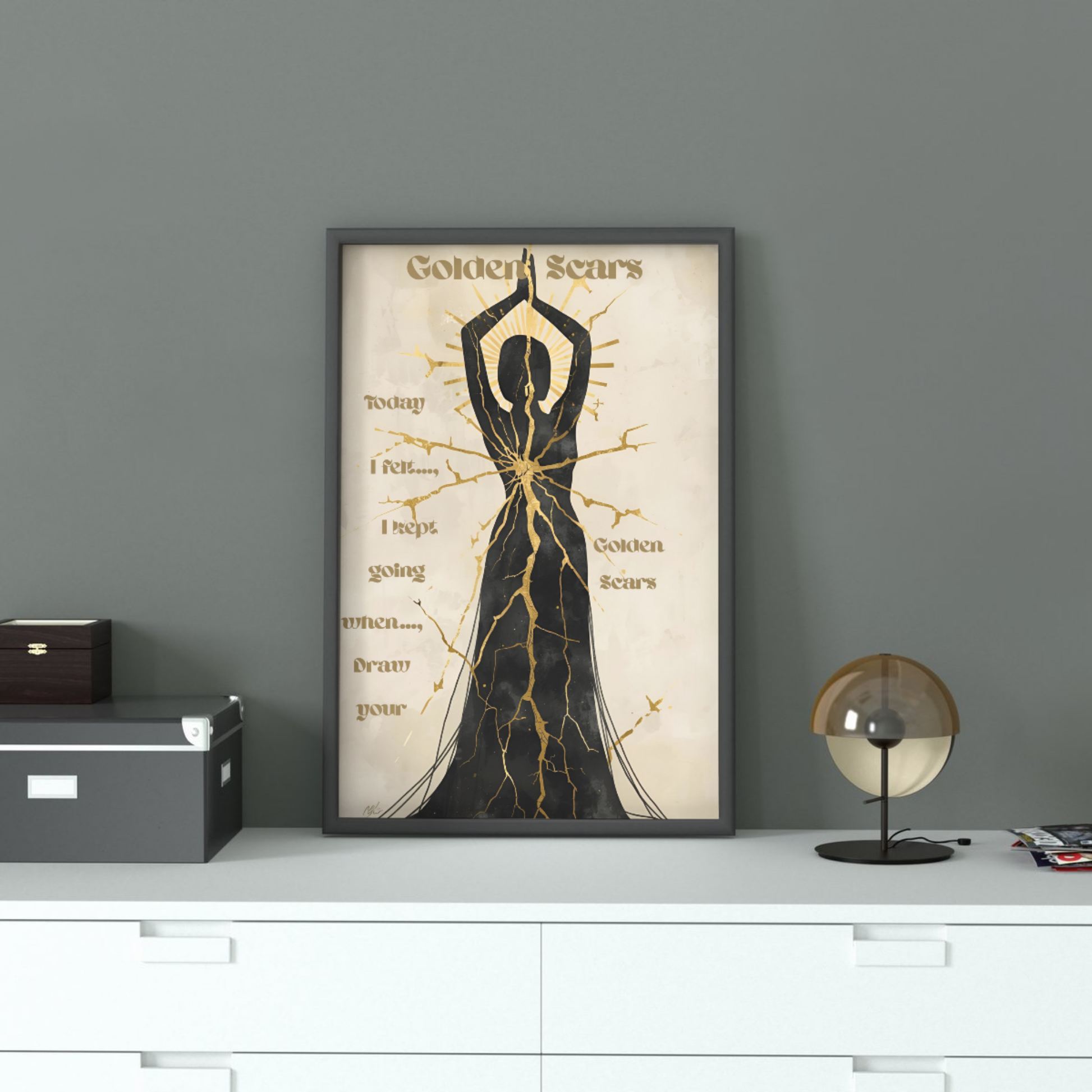 12 Digital-Golden Scars Wall Art