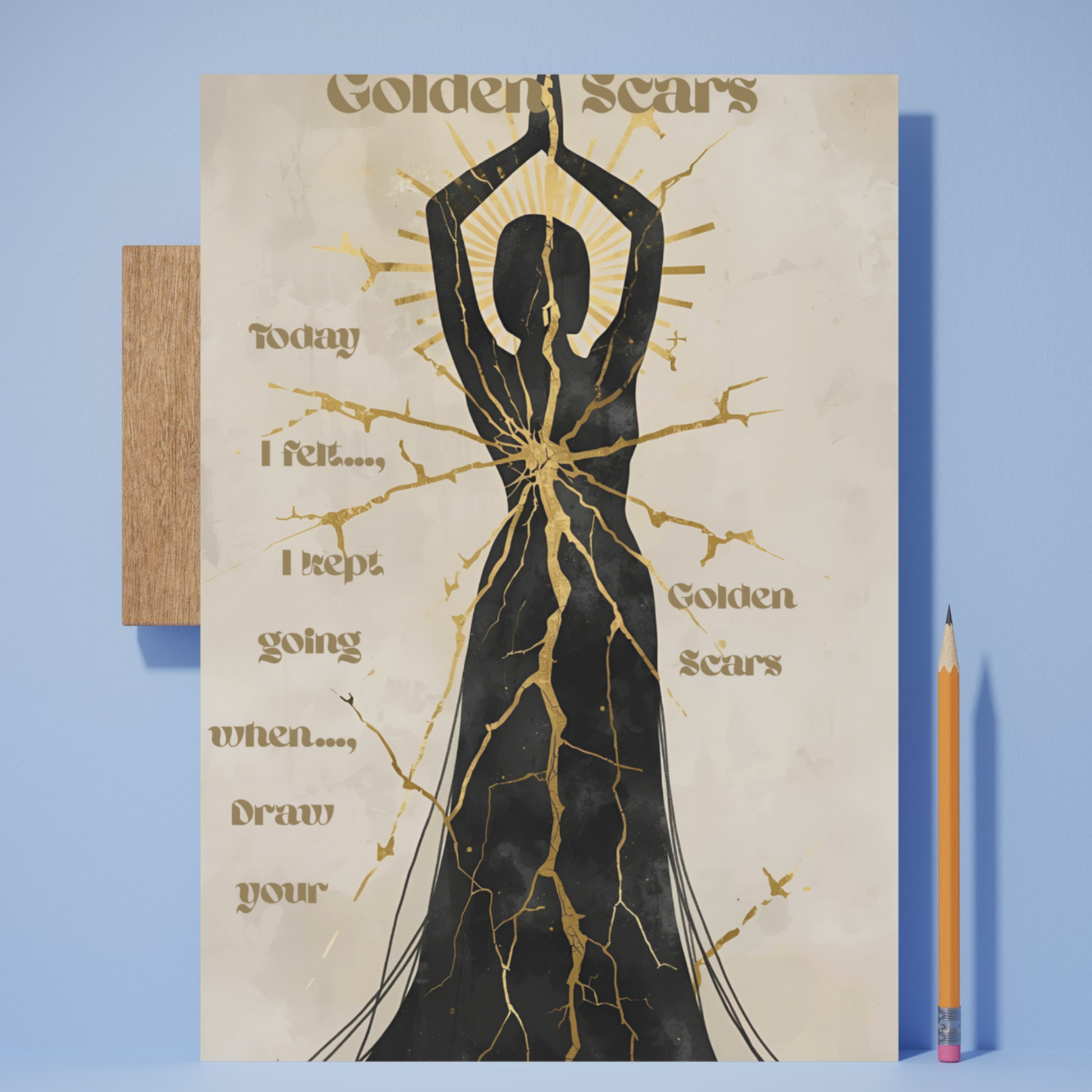 12 Digital-Golden Scars Wall Art