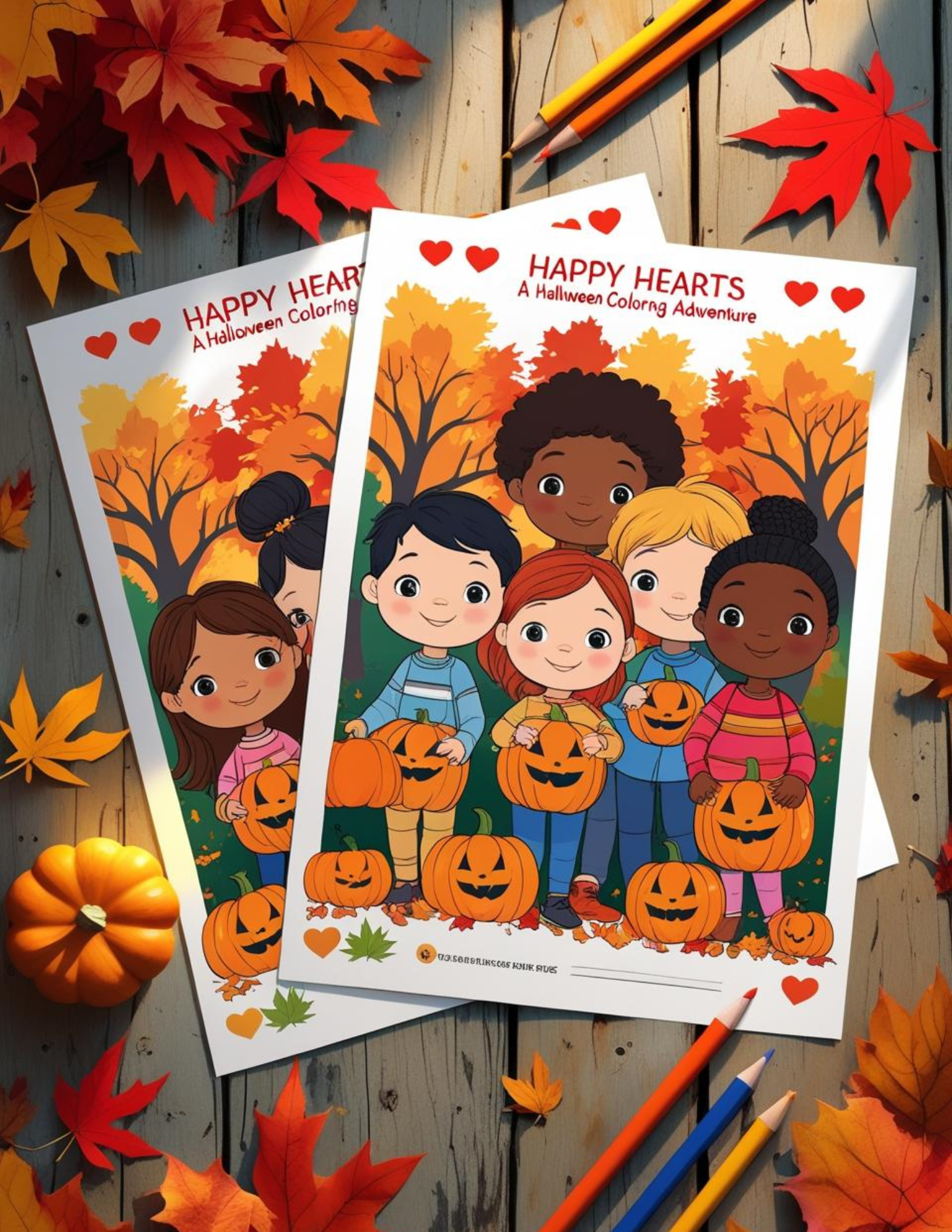 12 page Halloween-Pumpkin Parade ColouringBook