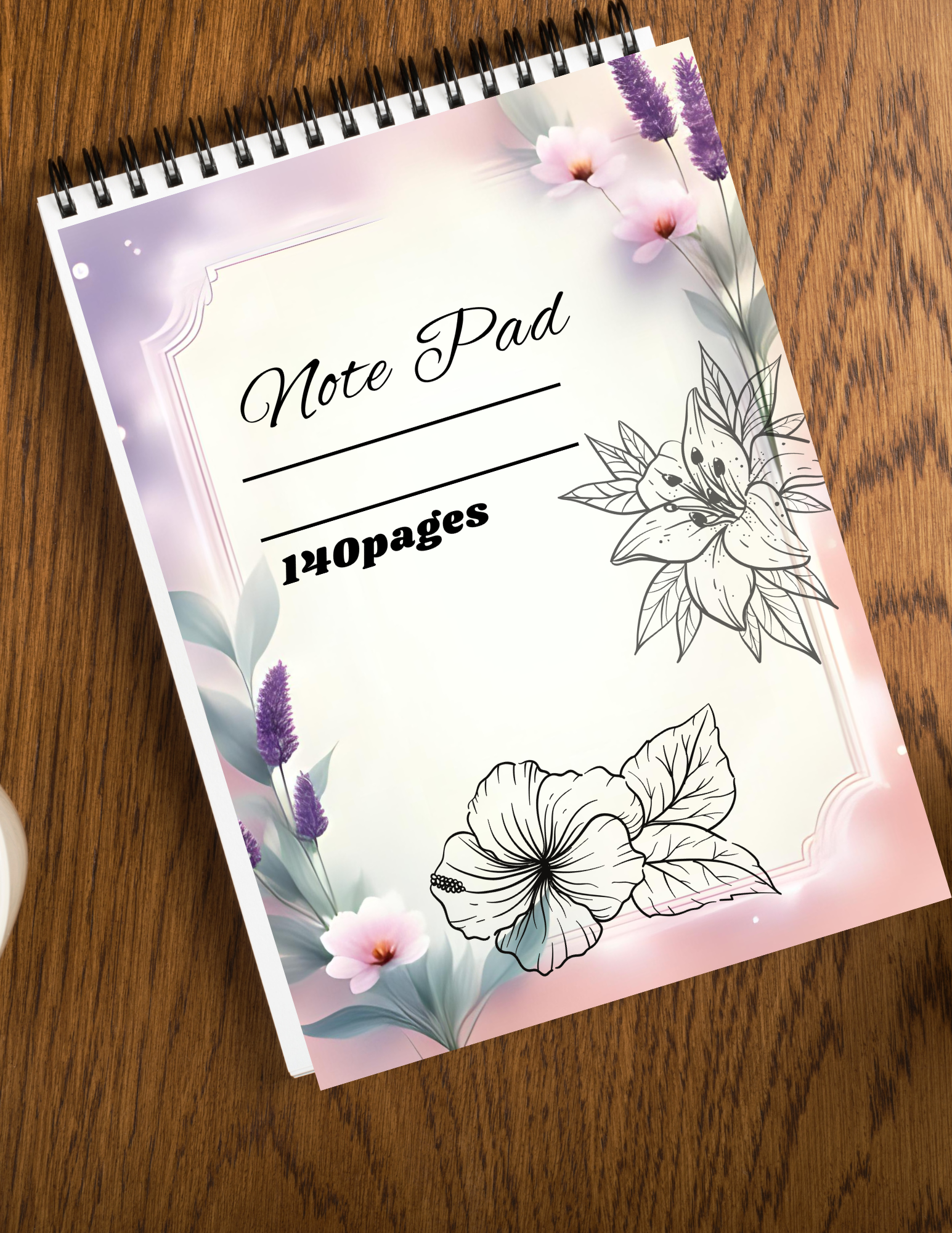 140pages Note Pad floral colors