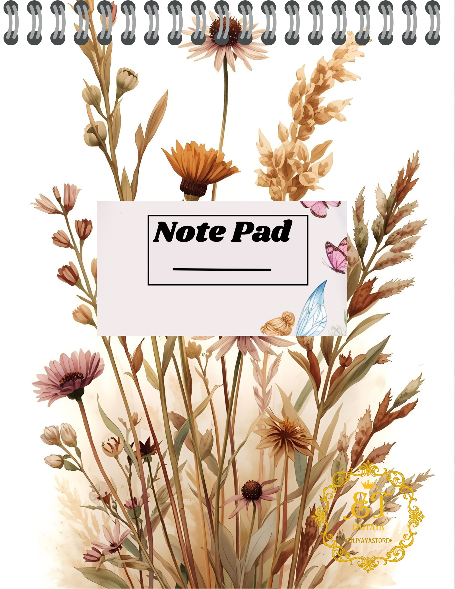 The Wildflowers-Note Pad,140pages 8.5x11in Printable