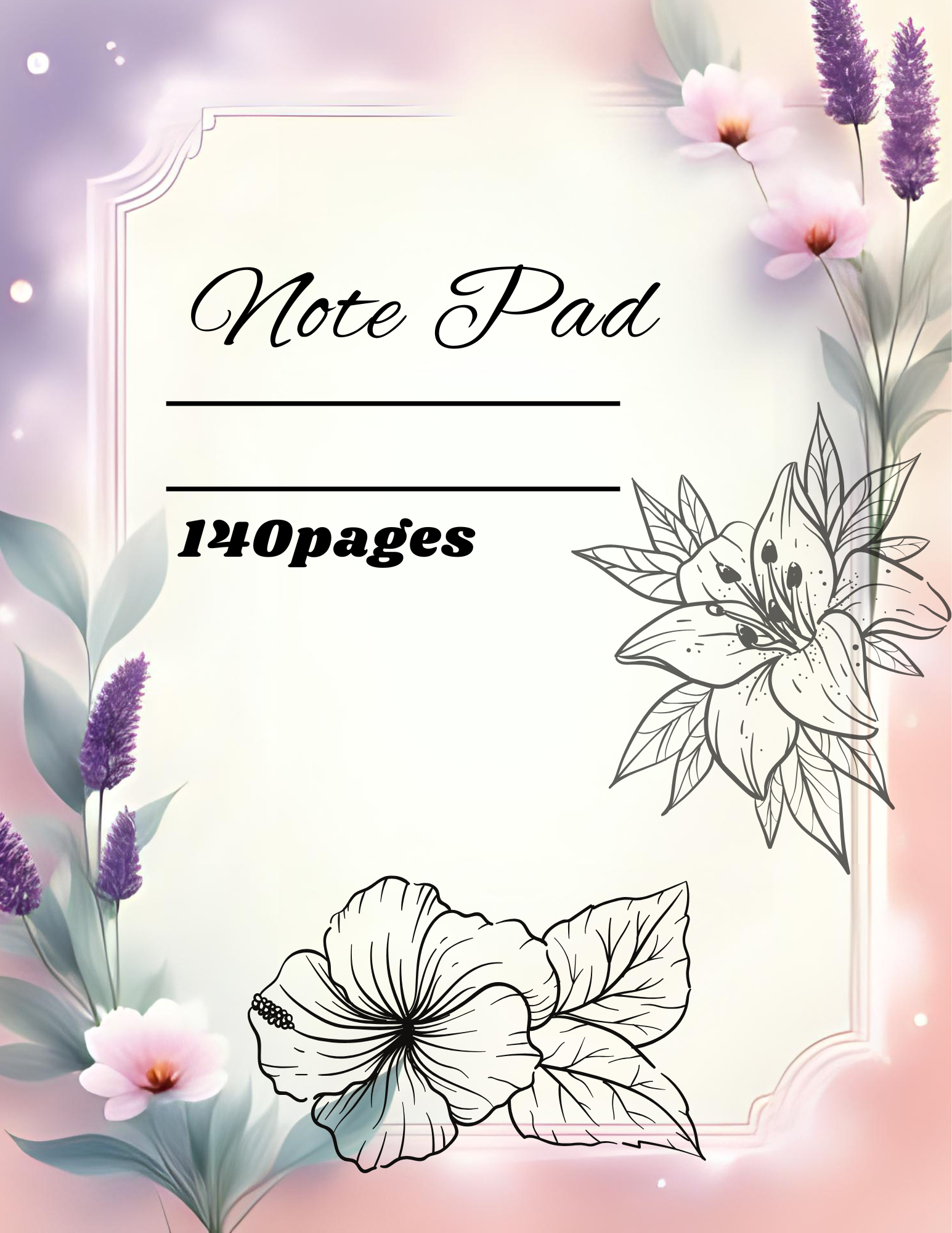 140pages Note Pad floral colors