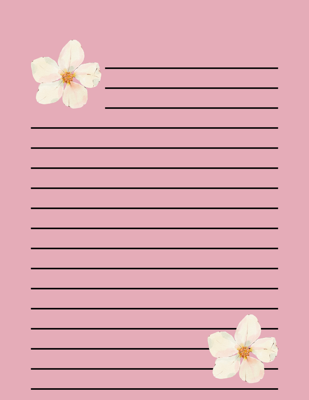 Pink Note Pad 8.5x11in 120pages