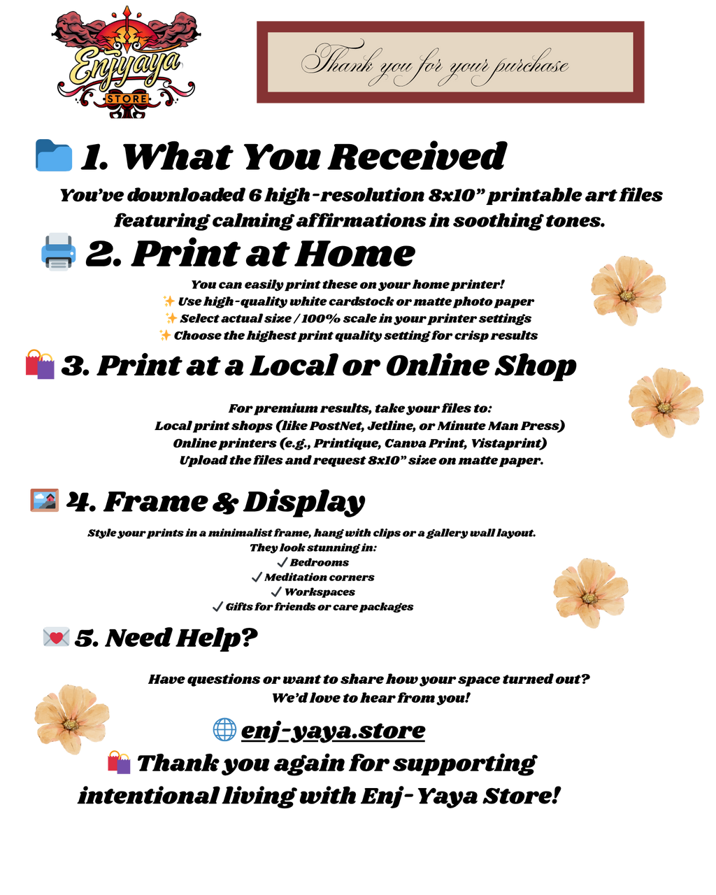 Self-Care Affirmation Wall Art Bundle8x10in 6wallart