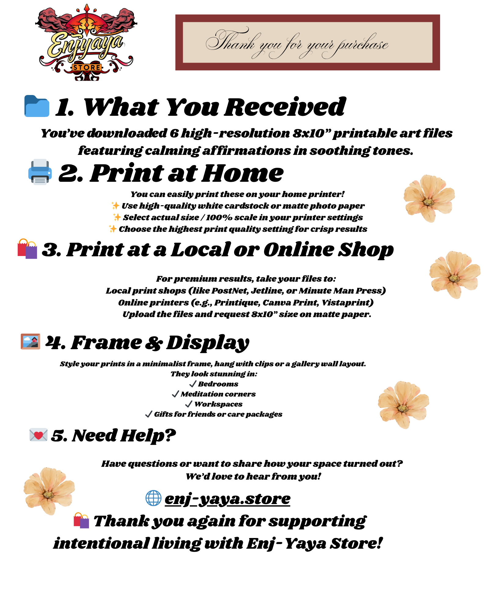 Self-Care Affirmation Wall Art Bundle8x10in 6wallart